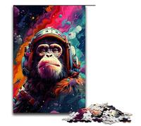Puzzle for Adults 1000 Pieces Astronaut Monkey by SplattersLots of Thick Coloured Jigsaw Every Piece Is Unique Challenging Family Fun Game 75x50cm