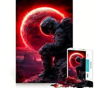 Puzzle for Adults 1000 Pieces Astronaut on Red Planet Sharp Joint Play Mental Challenge Toy Calm Fun Time Christmas Home Art (38x52cm)