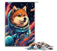Puzzle for Adults 1000 Pieces Astronaut Shiba Inu by SplattersLots of Thick Color Jigsaw for Educational Game Challenge Toy Unique Home Decor And Gifts 75x50cm