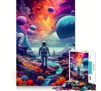 Puzzle for Adults 1000 Pieces Astronaut Space Is Wild Clean Fit Decor Brain Teasing Play Cozy Time Play Birthday Decor Gift (38x52cm)