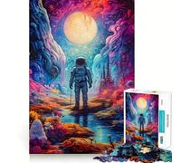 Puzzle for Adults 1000 Pieces Astronaut Space Is Wild Sharp Joint Play Mental Challenge Toy Calm Fun Time Christmas Home Art (38x52cm)