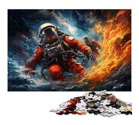 Puzzle for Adults 1000 Pieces Astronaut Surfing Jigsaw Every Piece Is Unique - Challenging Family Fun Game 1000 PCS(38x26cm)