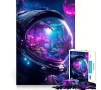 Puzzle for Adults 1000 Pieces Astronaut's View of Alien World Clean Fit Decor Brain Teasing Play Cozy Time Play Birthday Decor Gift (50x75cm)