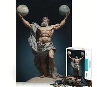 Puzzle for Adults 1000 Pieces Atlas Holding Two Planets Sharp Joint Play Mental Challenge Toy Calm Fun Time Christmas Home Art (50x75cm)