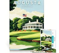 Puzzle for Adults 1000 Pieces Augusta Georgia Golf Course Clean Fit Decor Brain Teasing Play Cozy Time Play Birthday Decor Gift (38x26cm)