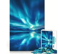 Puzzle for Adults 1000 Pieces Aurora Borealis Reflection Sharp Joint Play Mental Challenge Toy Calm Fun Time Christmas Home Art (50x75cm)