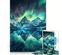 Puzzle for Adults 1000 Pieces Aurora Peaks Reflections Sharp Joint Play Mental Challenge Toy Calm Fun Time Christmas Home Art (50x75cm)