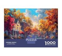 Puzzle for Adults 1000 Pieces Autumn Street Scene with Colorful Trees Puzzles for Adults Hands-on Game Difficult Hard Unique Gifts for Birthday And Christmas 70x50cm/1000pcs
