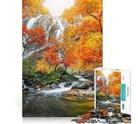 Puzzle for Adults 1000 Pieces Autumn Waterfall Clean Fit Decor Brain Teasing Play Cozy Time Play Birthday Decor Gift (50x75cm)