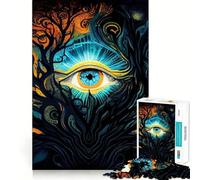 Puzzle for Adults 1000 Pieces Awakening of Third Eye Sharp Joint Play Mental Challenge Toy Calm Fun Time Christmas Home Art (38x52cm)