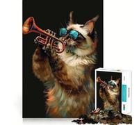 Puzzle for Adults 1000 Pieces Balinese Trumpet Clean Fit Decor Brain Teasing Play Cozy Time Play Birthday Decor Gift (38x52cm)