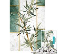 Puzzle for Adults 1000 Pieces Bamboo Abstract Gold Decor Hands-on Game Addictive Toys to Cultivate Patience Secret Santa Gifts Staycation Kill Time (Size 38x52cm)