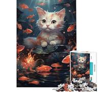 Puzzle for Adults 1000 Pieces Becoming Koi Kitten Jigsaw 1000 Piece Educational Toy Staycation Kill Time Birthday And Unique Gifts (50x75cm)
