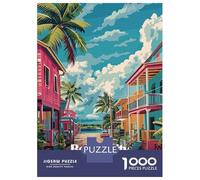Puzzle for Adults 1000 Pieces Belize City Travel Adult Jigsaw Puzzle Hands-on Game Precision Cutting for Is Ideal As A Gift 52x38cm/1000pcs