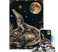 Puzzle for Adults 1000 Pieces Big Crocodile Tarot Cards Challenging To Complete Wall Decoration Family Game Suitable for Ages 14 And Up (38x52cm)