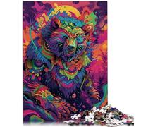 Puzzle for Adults 1000 Pieces Bizarre Angry Bear the jigsaw puzzle 26x38cm Enhance love between couples for Teens Age 14 Years Up