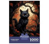 Puzzle for Adults 1000 Pieces Black Cat Halloween Decorations Adult Jigsaw Brain Teaser Game Staycation Kill Time Parent-child Interaction 70x50cm/1000pcs