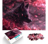 Puzzle for Adults 1000 Pieces black kitsune evil fox Trainieren Sie Ihr Gehirn und Ihre Hände Eltern-Kind-Interaktion75x50cm