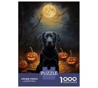 Puzzle for Adults 1000 Pieces Black Lab Halloween Jigsaw for Adults Relax Games Analysis And Logic Birthday And Unique Gifts 38x26cm/1000pcs