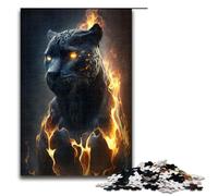 Puzzle for Adults 1000 Pieces Black Panther Fantasy Fire Jigsaw Every Piece Is UniqueChallenging Family Fun Game 75x50cm