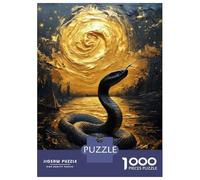 Puzzle for Adults 1000 Pieces Black Snake in Golden Water Jigsaw Puzzle Toy Wall Decor Birthday Present Unique Gifts for Birthday And Christmas 52x38cm/1000pcs