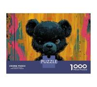 Puzzle for Adults 1000 Pieces Black Teddy Bear Wall Art Print Teenager Puzzles Toy Wall Decor Wall Decoration Unique Gifts for Birthday And Christmas 52x38cm/1000pcs
