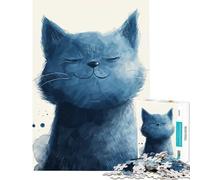 Puzzle for Adults 1000 Pieces Blue Bliss Kitty Jigsaw Puzzle 1000 Home Decoration Toys Perfect Decoration Gifts for Friends And Family (38x26cm)