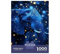 Puzzle for Adults 1000 Pieces Blue Elephant with Glowing Lights Jigsaw Puzzle Toy Wall Decor Birthday Present Unique Gifts for Birthday And Christmas 70x50cm/1000pcs