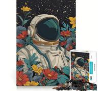 Puzzle for Adults 1000 Pieces Botanical Astronaut Sharp Joint Play Mental Challenge Toy Calm Fun Time Christmas Home Art (38x26cm)