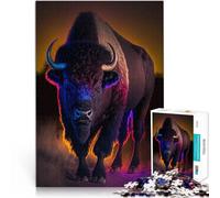 Puzzle for Adults 1000 Pieces buffalo animal Herausforderndes Spielspielzeug Wanddekoration Einzigartige Geburtstags- und Weihnachtsgeschenke38x26cm