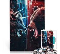 Puzzle for Adults 1000 Pieces Bulls Versus Bears Spielzeug Lernspiele Stressabbau Verbessern Sie das Gedächtnis75x50cm