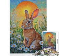 Puzzle for Adults 1000 Pieces Bunny in Bloom Jigsaw Puzzle Relaxing Games A Work of Art Unique Gifts for Birthday And Christmas (Size 50x75cm)