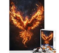 Puzzle for Adults 1000 Pieces Burning Phoenix Rebirth DIY Toys Gift Birthday for Educational Game Improving Love between Couples (Size 50x75cm)