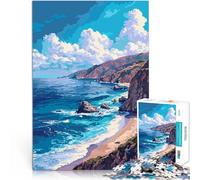 Puzzle for Adults 1000 Pieces California Beach Pixel Interessante Stressreduzierung Die Liebe zwischen Paaren stärken75x50cm