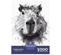 Puzzle for Adults 1000 Pieces Capybara Black Watercolor Jigsaws for Adults Family Game Perfect Decoration Unique Gifts for Birthday And Christmas 52x38cm/1000pcs