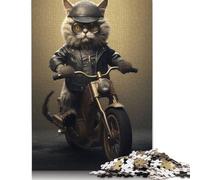 Puzzle for Adults 1000 Pieces Cat Biker Animal Jigsaw Puzzles for Adults Jigsaw Puzzle for Teens Puzzle Game Toy Gift 1000pcs (75x50cm)