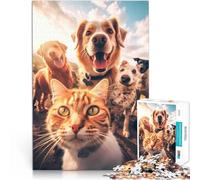 Puzzle for Adults 1000 Pieces cat selfie with dogs Spielzeug für die ganze Familie Heimdekoration Spielzeug52x38cm