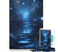 Puzzle for Adults 1000 Pieces Celestial Stairway to The Stars Fine Cut Art Brain Boosting Play Quiet Time Game Xmas Leisure Gift (38x26cm)