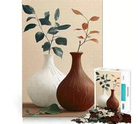 Puzzle for Adults 1000 Pieces Ceramic Vases with Branches Fine Cut Art Brain Boosting Play Quiet Time Game Xmas Leisure Gift (38x52cm)