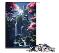 Puzzle for Adults 1000 Pieces Cherry Blossom Falls Jigsaw Puzzle Every Piece Is Unique Challenging Family Fun Game 1000 PCS(38x26cm)