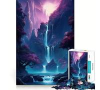 Puzzle for Adults 1000 Pieces Cherry Blossom Waterfall Fine Cut Art Brain Boosting Play Quiet Time Game Xmas Leisure Gift (38x26cm)