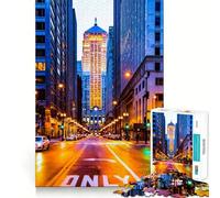 Puzzle for Adults 1000 Pieces Chicago USA Fine Cut Art Brain Boosting Play Quiet Time Game Xmas Leisure Gift (50x75cm)