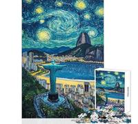 Puzzle for Adults 1000 Pieces Christ The Redeemer Under Starry Skies Hands-on Game Difficult Hard Home Decoration Toys Artists Collection, Fine Art (50X75cm)