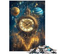 Puzzle for Adults 1000 Pieces Chrono Cosmos Celestial Clockwork Jigsaw Puzzles for Teenagers Staycation Kill Time Fun Activities at Home Unique Challenge Game (38x52cm/1000pcs)