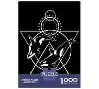 Puzzle for Adults 1000 Pieces Circle with Whales Adult Jigsaw Puzzle Hands-on Game Precision Cutting for Is Ideal As A Gift 38x26cm/1000pcs