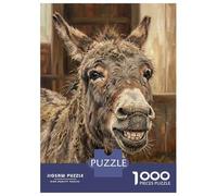 Puzzle for Adults 1000 Pieces Close-up Painting of A Smiling Donkey Jigsaw Puzzle Toy Wall Decor Birthday Present Unique Gifts for Birthday And Christmas 38x26cm/1000pcs