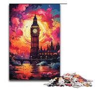 Puzzle for Adults 1000 Pieces Colorful And Psychedelic Big Ben And London Eye Jigsaw Puzzle Every Piece Is Unique - Challenging Family Fun Game 1000 PCS(38x26cm)
