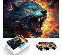 Puzzle for Adults 1000 Pieces Colorful demon wolf the jigsaw puzzle 26x38cm gifts for friends and family for and teenager Age 14 and Up