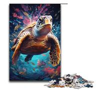 Puzzle for Adults 1000 Pieces Colorful Drawing Turtle Jigsaw Puzzle Every Piece Is Unique - Challenging Family Fun Game 1000 PCS(38x26cm)