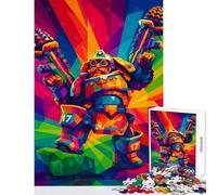 Puzzle for Adults 1000 Pieces Colorful Dwarf Warrior with Deep Galactic Practical Game Stress Reliever Toy Wall Decor Artists Collection, Fine Art (50X75cm)